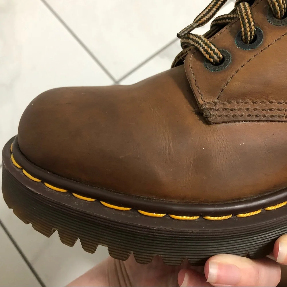 Vintage Dr. Martens Brown Platform Boots - Picture 13 of 16